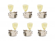 Schaller Deluxe Kluson-Style Guitar Tuners Nickel Set 3L+3R 10140123.16.36